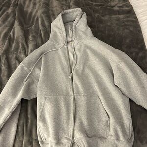 Brandy Melville John Galt Gray Zip-Up Hoodie